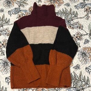 Express Color-Block Turtleneck Sweater